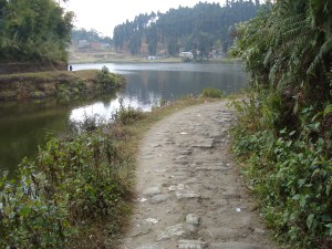 Path around Lake Sumendu, Mirik