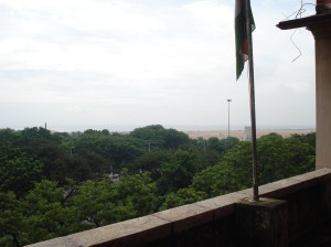view of campus and beach from my university room